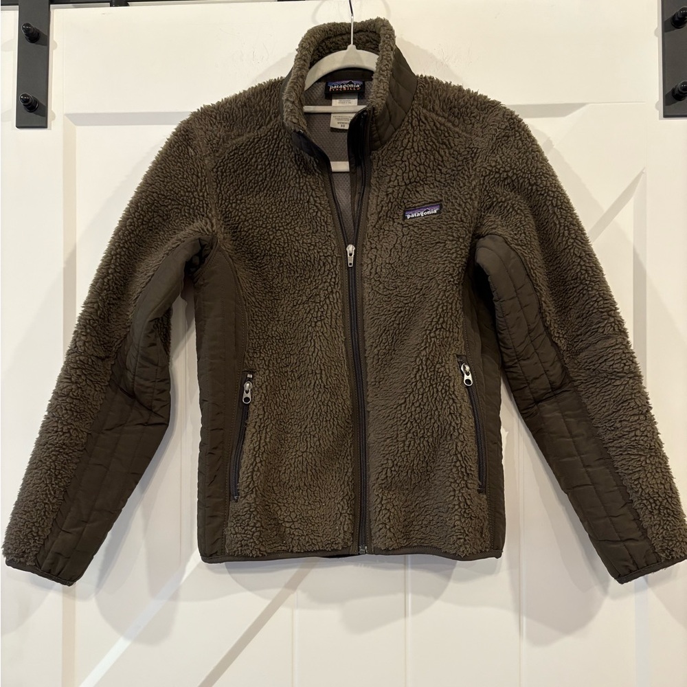 Patagonia Retro-X Deep Pile Fleece Zip Up Jacket in Espresso Brown Sz XS Women’s